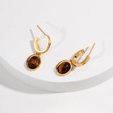 Kimi- Tiger Eye Earrings - Gold Vermeil - Pearlorious Jewellery