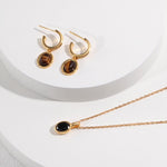 Kimi- Tiger Eye Earrings - Gold Vermeil - Pearlorious Jewellery