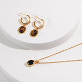 Kimi- Tiger Eye Earrings - Gold Vermeil - Pearlorious Jewellery