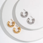 Laura - Minimalist Chunky Hoop Earrings - Pearlorious Jewellery