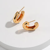 Laura - Minimalist Chunky Hoop Earrings - Pearlorious Jewellery