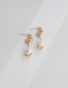 Layla - Baroque Pearl Earrings best gift for her Fashionable and Elegant - Pearlorious Jewellery
