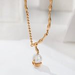 Layla - Baroque Pearl Necklace elegant gold vermeil and sterling silver best gift for her - Pearlorious Jewellery