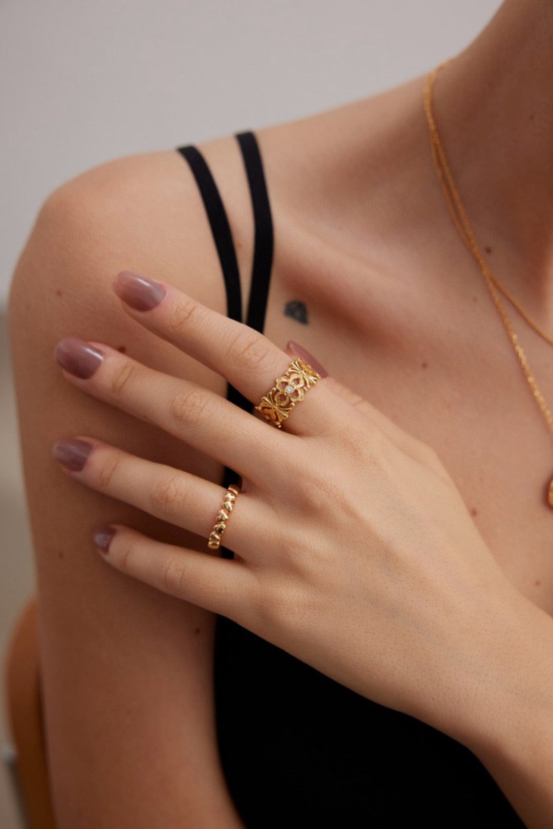 Leah - Love Heart Rings - Pearlorious Jewellery