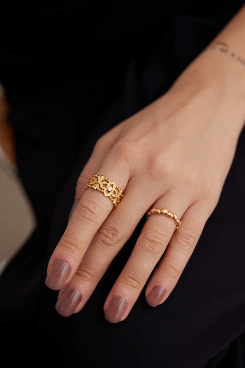 Leah - Love Heart Rings - Pearlorious Jewellery