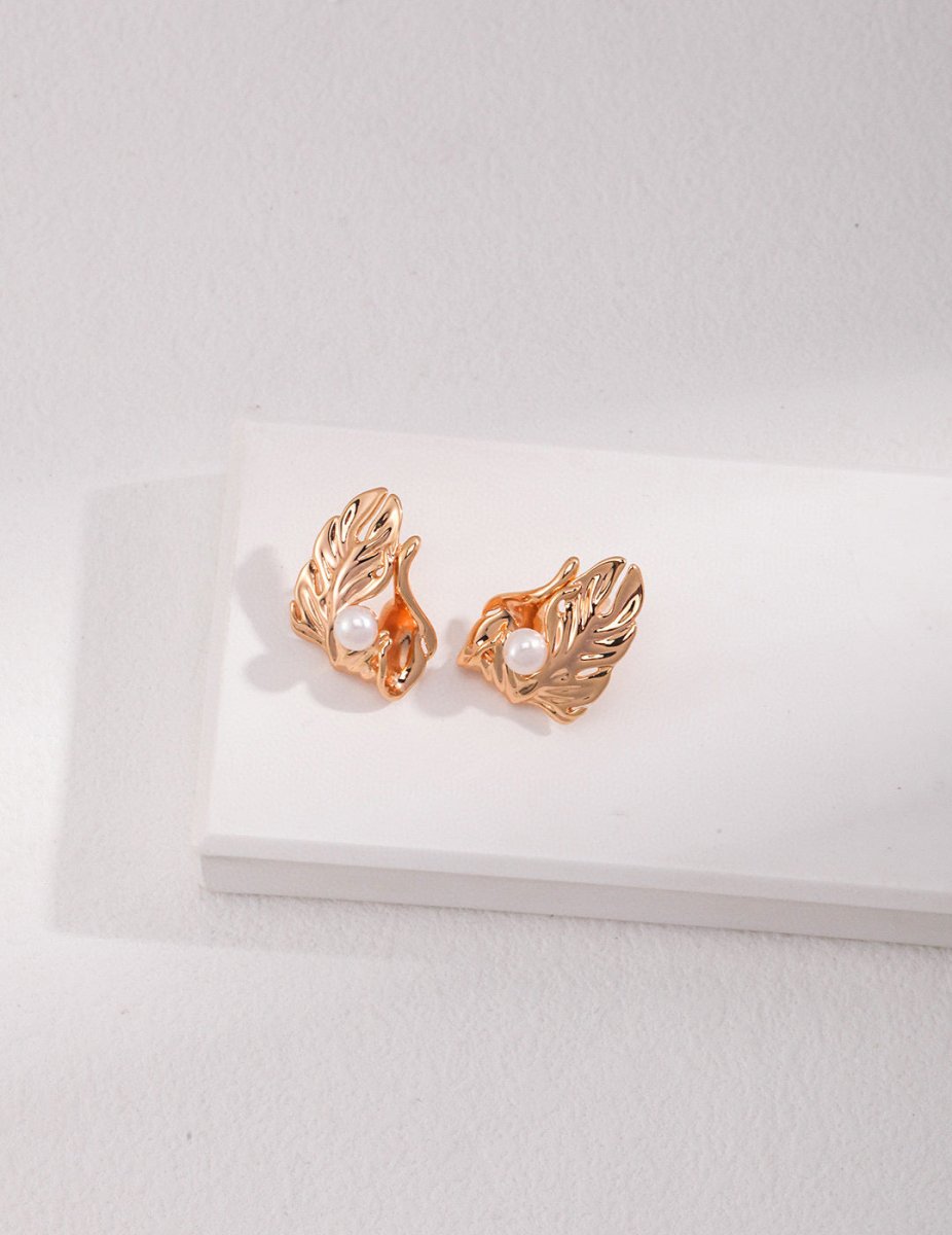 Leah - Sterling Silver Leaf Earrings - Pearlorious Jewellery