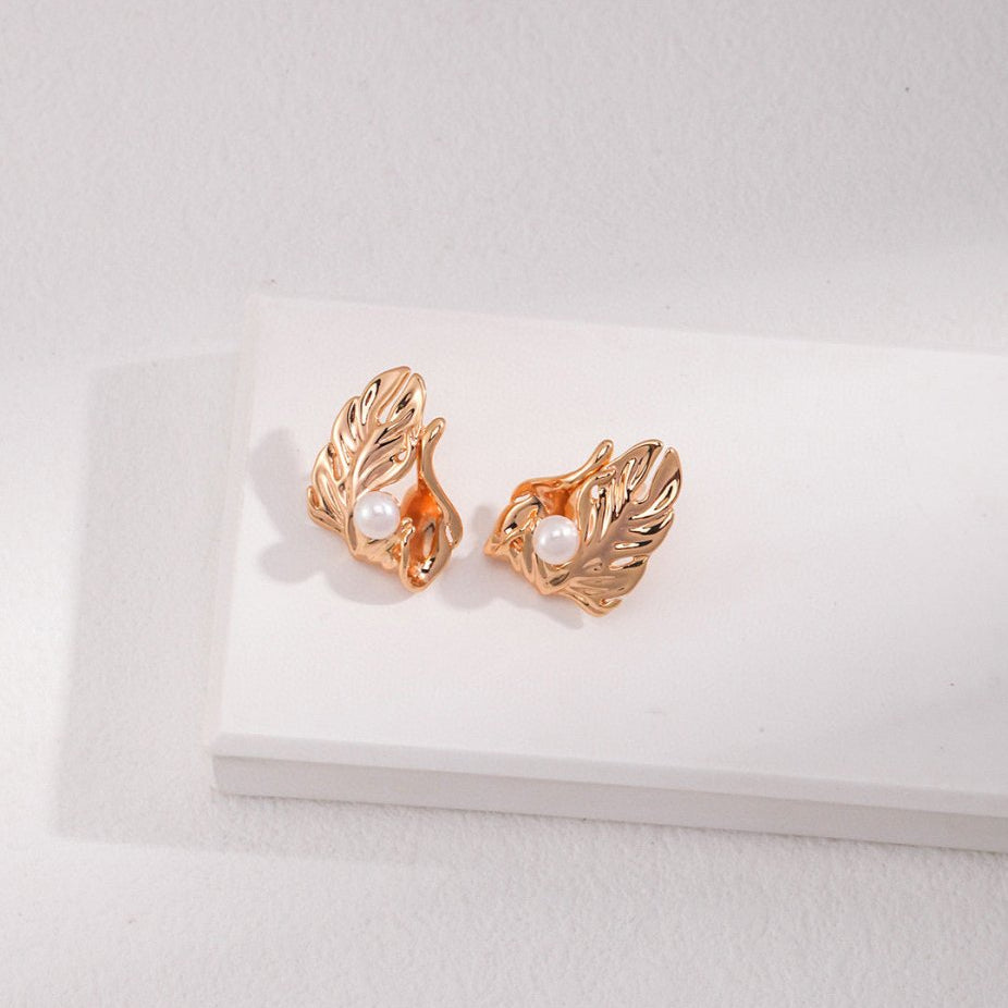Leah - Sterling Silver Leaf Earrings - Pearlorious Jewellery