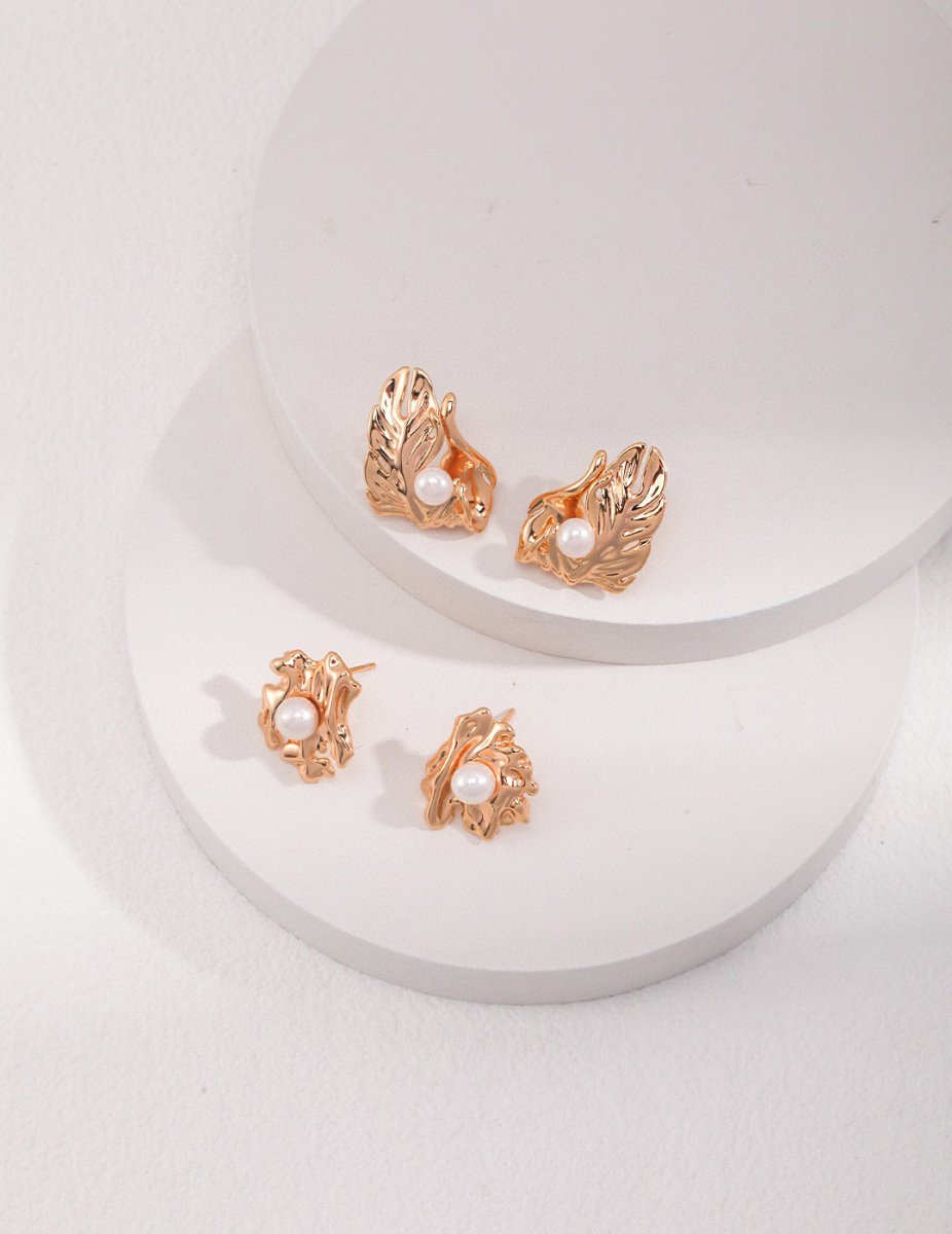 Leah - Sterling Silver Leaf Earrings - Pearlorious Jewellery