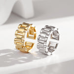 Leah - Watch Chain Rings Watch Band Rings 18K Gold Vermeil on Sterling Silver - Pearlorious Jewellery