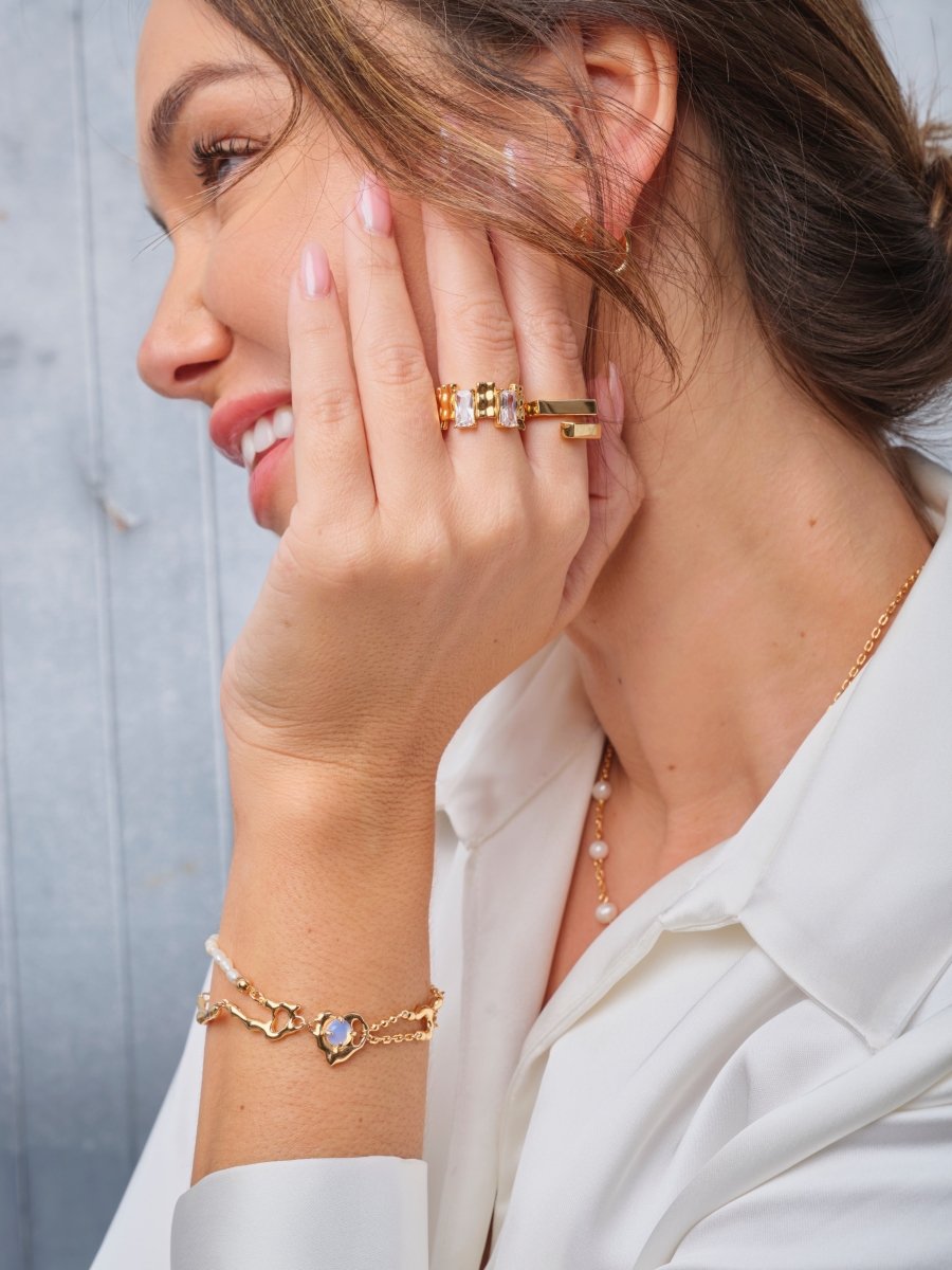 Lilian - Love Heart Opal Bracelet Sterling Silver Bracelet Best Gift for Girls - Pearlorious Jewellery