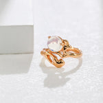 Lilian - Opal Rings October Birthstone Shinny Blue - Pearlorious Jewellery