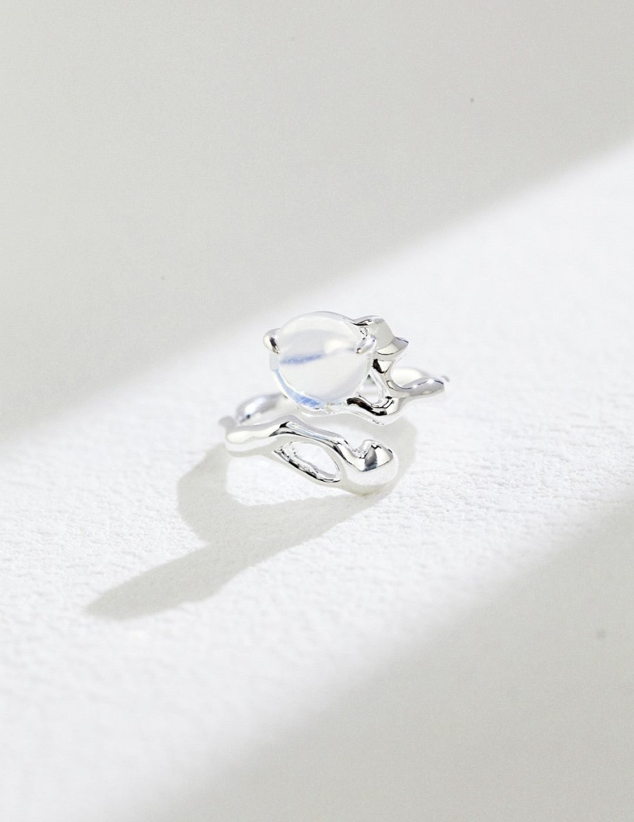Lilian - Opal Rings October Birthstone Shinny Blue - Pearlorious Jewellery