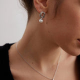 Luca - Letter O Sterling Silver and Pearl Drop Earrings - Pearlorious Jewellery