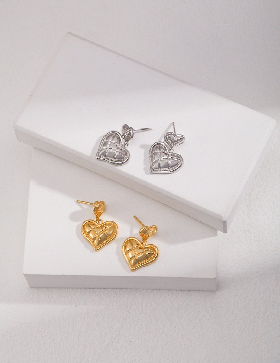 Lucia - Heart Drop Earrings - Pearlorious Jewellery