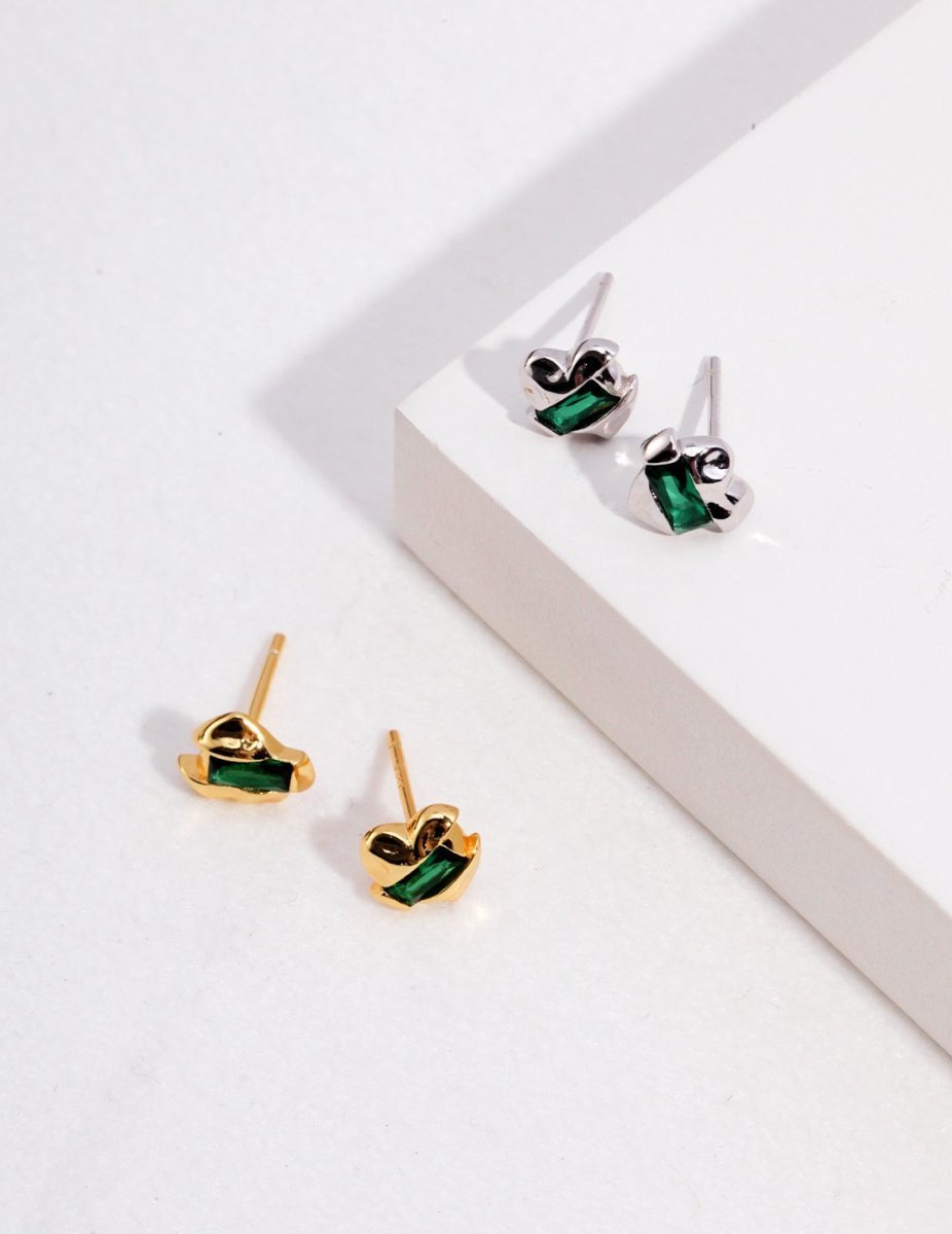 Maddie - Love Heart Green Strawberry Quartz Earrings - Pearlorious Jewellery