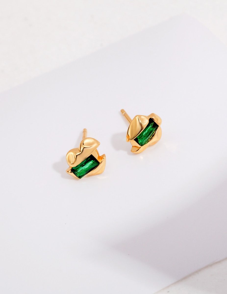 Maddie - Love Heart Green Strawberry Quartz Earrings - Pearlorious Jewellery