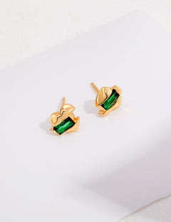 Maddie - Love Heart Green Strawberry Quartz Earrings - Pearlorious Jewellery