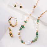 Maddie - Love Heart Green Strawberry Quartz Earrings - Pearlorious Jewellery