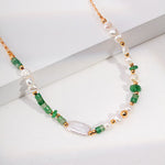 Maddie - Pearl Aventurine and Green Strawberry Quartz Necklace - Pearlorious Jewellery