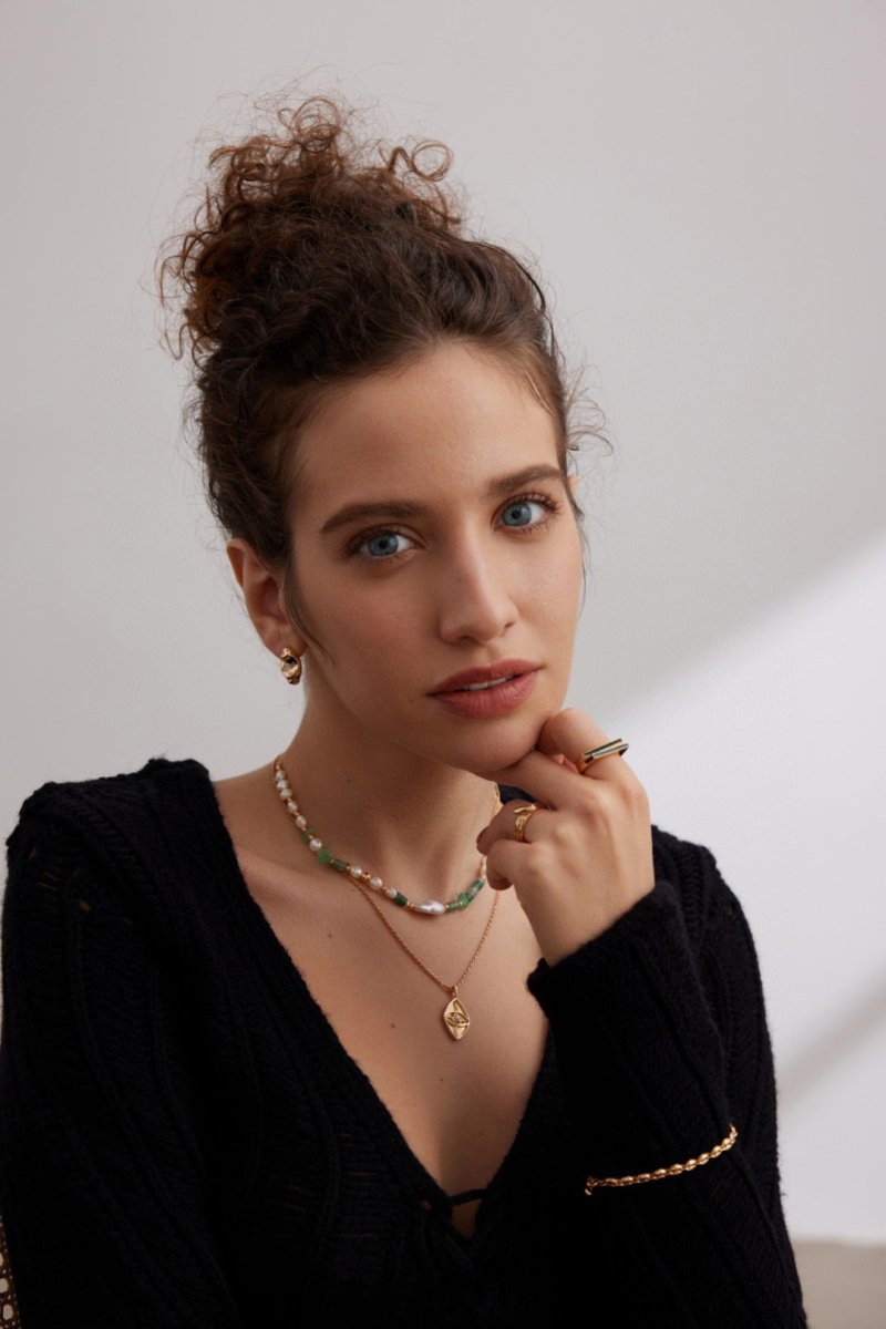 Maddie - Pearl Aventurine and Green Strawberry Quartz Necklace - Pearlorious Jewellery