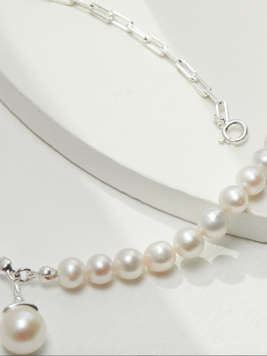 Madison - Freshwater Pearl Necklace Classic look with a 10mm Round Pearl Pendant Necklace - Pearlorious Jewellery