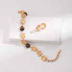 Mallory - Sterling Silver and Tigers Eye Gemstone Bracelet - Pearlorious Jewellery