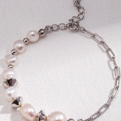 Mandee - Sterling Silver and Baroque Pearl Bracelet - Pearlorious Jewellery
