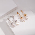 Mandee - Sterling Silver and Baroque Pearl Drop Earrings - Pearlorious Jewellery