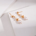 Mandee - Sterling Silver and Baroque Pearl Drop Earrings - Pearlorious Jewellery