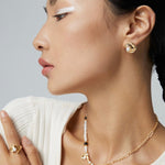 Mayla - Moon and Star Sterling Silver and Pearl Necklace - Pearlorious Jewellery