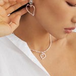 Melinda - Love Heart Pendant Sterling Silver Necklace - Pearlorious Jewellery