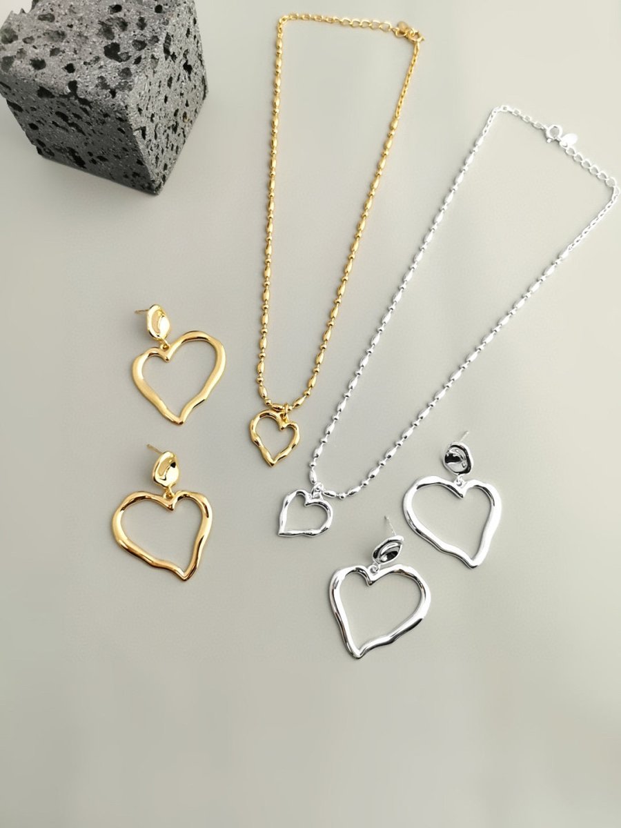Melinda - Love Heart Pendant Sterling Silver Necklace - Pearlorious Jewellery