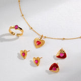 Melody - Love Heart with Pink Gemstone Sterling Silver Necklace - Pearlorious Jewellery