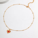 Melody - Love Heart with Pink Gemstone Sterling Silver Necklace - Pearlorious Jewellery