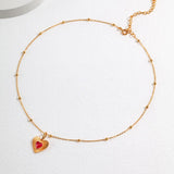 Melody - Love Heart with Pink Gemstone Sterling Silver Necklace - Pearlorious Jewellery