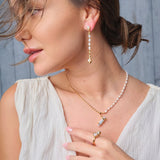 Mia - Long Pearl Drop Earrings - Pearlorious Jewellery