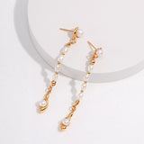 Mia - Long Pearl Drop Earrings - Pearlorious Jewellery