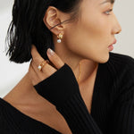 Mia - Square-shaped Pearl Rings - Pearlorious Jewellery