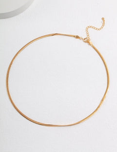 Minjae - Sterling Silver Gold Vermeil Snake Chain - Pearlorious Jewellery
