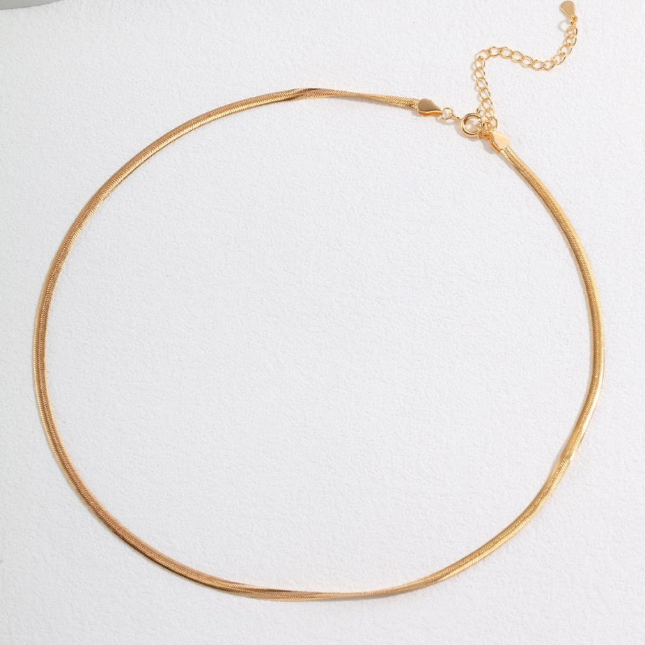 Minjae - Sterling Silver Gold Vermeil Snake Chain - Pearlorious Jewellery