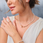 Molly - Pearl and Sterling Silver Bead Rings - Pearlorious Jewellery