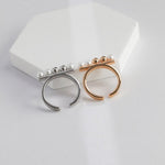 Molly - Pearl and Sterling Silver Bead Rings - Pearlorious Jewellery