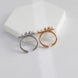 Molly - Pearl and Sterling Silver Bead Rings - Pearlorious Jewellery