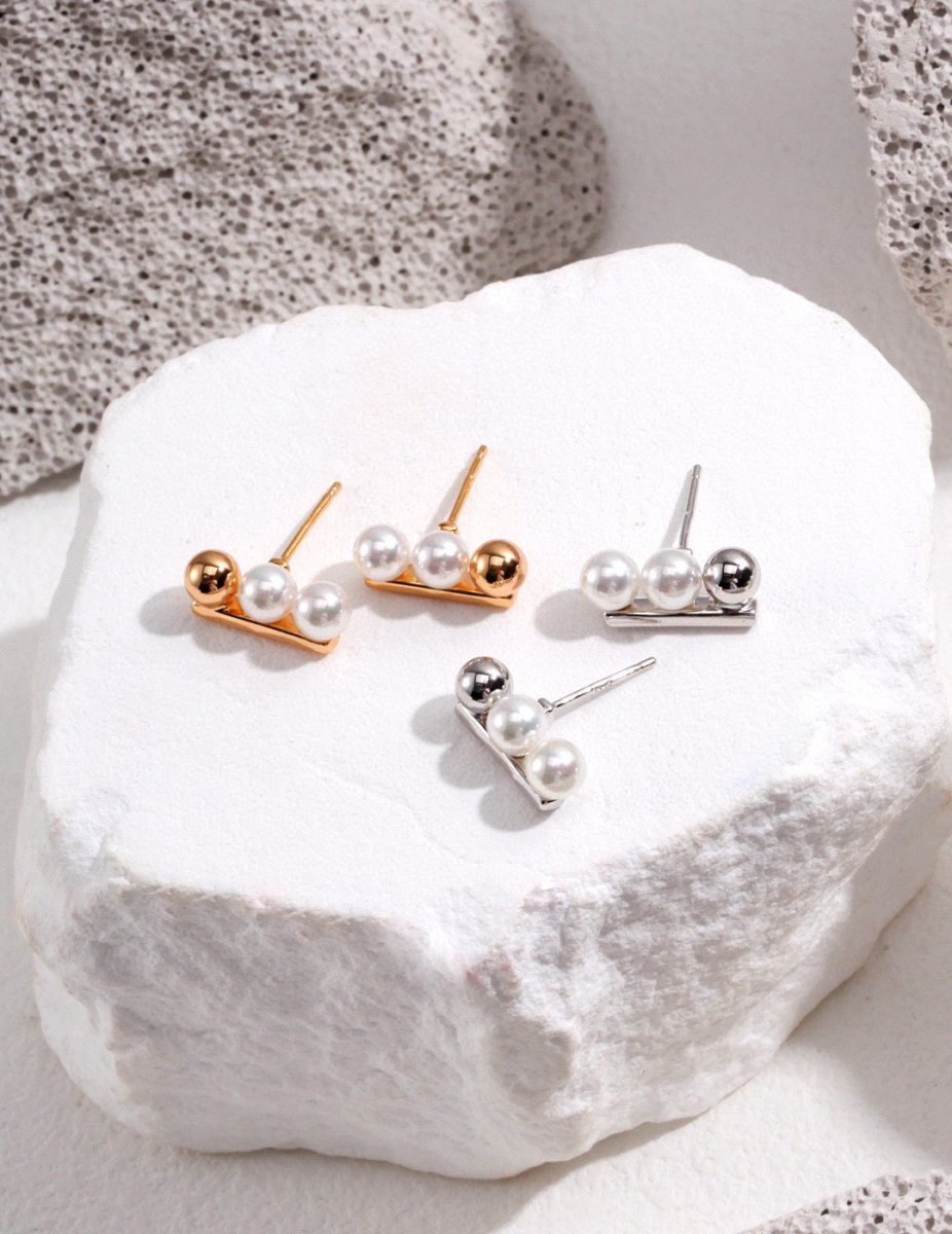 Molly - Unique Sterling Silver and Freshwater Beads Earrings - Pearlorious Jewellery