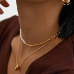 Mylah - Freshwater Pearl and Sterling Silver Beads Necklace - Pearlorious Jewellery