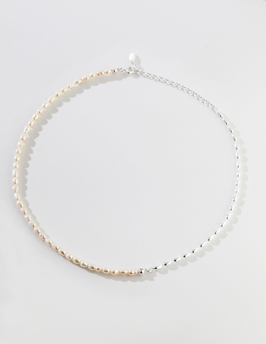 Mylah - Freshwater Pearl and Sterling Silver Beads Necklace - Pearlorious Jewellery