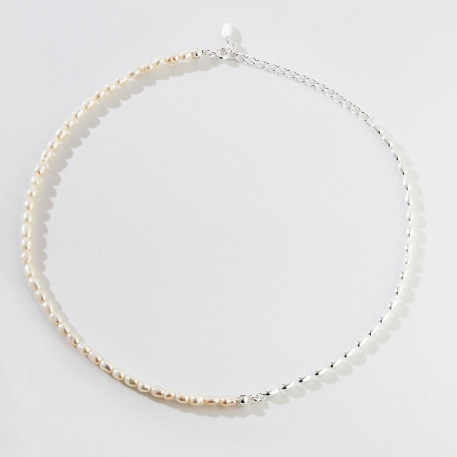 Mylah - Freshwater Pearl and Sterling Silver Beads Necklace - Pearlorious Jewellery