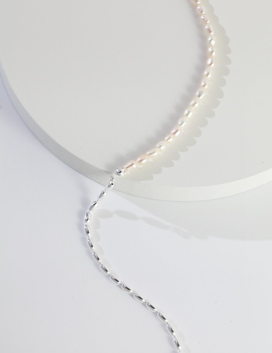 Mylah - Freshwater Pearl and Sterling Silver Beads Necklace - Pearlorious Jewellery