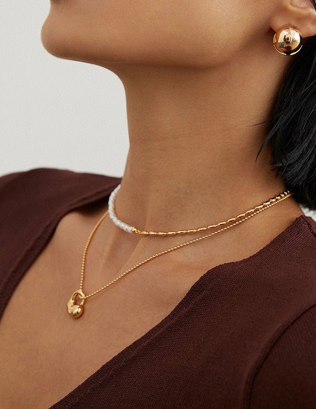 Mylah - Freshwater Pearl and Sterling Silver Beads Necklace - Pearlorious Jewellery