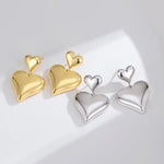 Olivia - Double Love Heart Sterling Silver Earrings - Pearlorious Jewellery